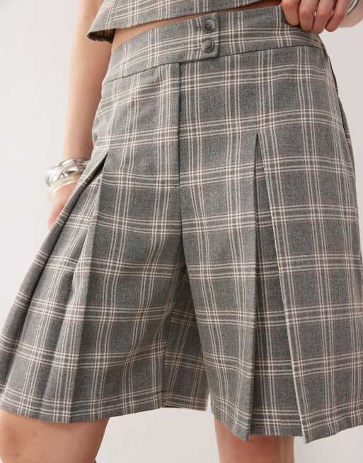 COLLUSION tailored plaid culottes in multi - part of a set, 3 of 5