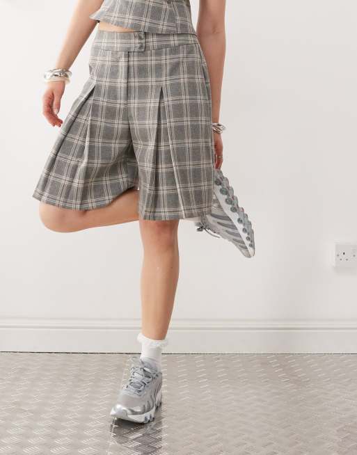 COLLUSION tailored plaid culottes in multi - part of a set, 4 of 5