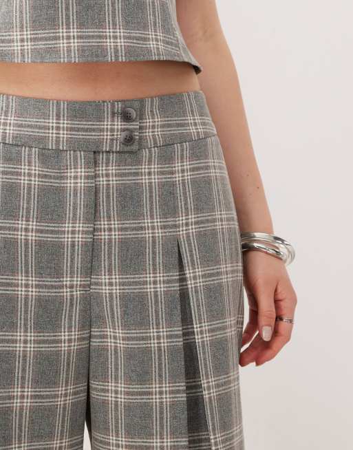 COLLUSION tailored plaid culottes in multi - part of a set, 5 of 5