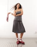 [Collusion] COLLUSION tailored pleated kilt in grey (part of a set) 8 GREY