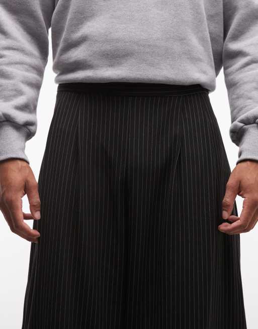 COLLUSION tailored pull-on balloon pants in pinstripe, 5 of 5