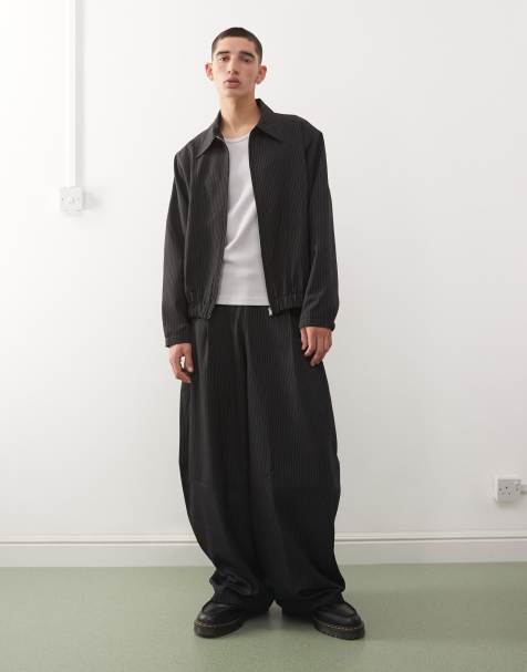 COLLUSION tailored pull on balloon trouser in pinstripe