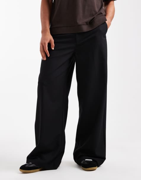 COLLUSION tailored relaxed pants in black - view 1