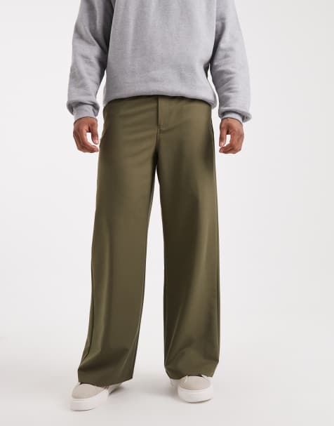 COLLUSION tailored relaxed trousers in khaki