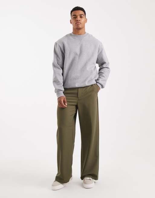 COLLUSION tailored relaxed trousers in khaki