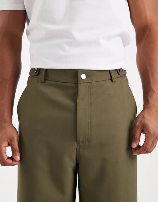 COLLUSION tailored relaxed trousers in khaki