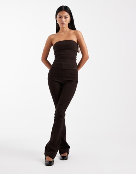 COLLUSION tailored set in dark chocolate - view 1