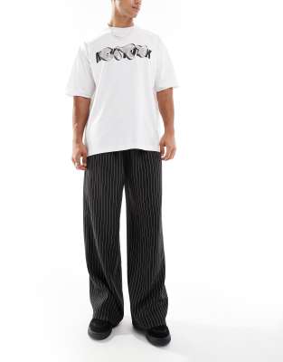 tailored striped sweatpants in black