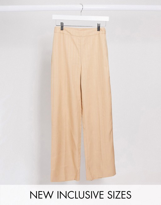 COLLUSION tailored trousers in beige pinstripe