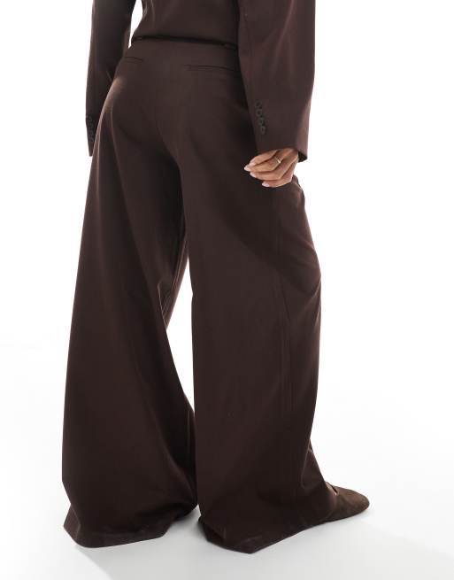Collusion tailored wide leg pants in chocolate - part of a set