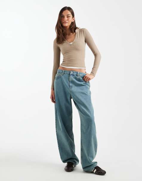 Collusion Tall antifit jean in dirty mid blue