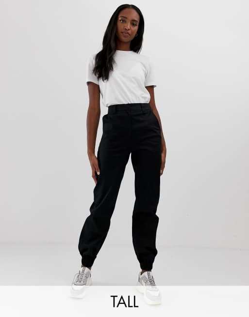 Tall Black Cargo Trousers