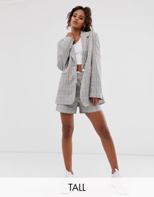 COLLUSION Tall check print blazer-Multi