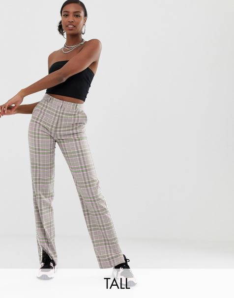 COLLUSION Tall check trouser with side tape