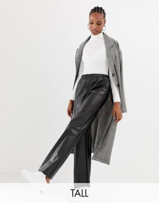 asos tall leather trousers