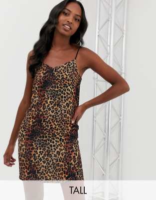 leopard print cami mini dress