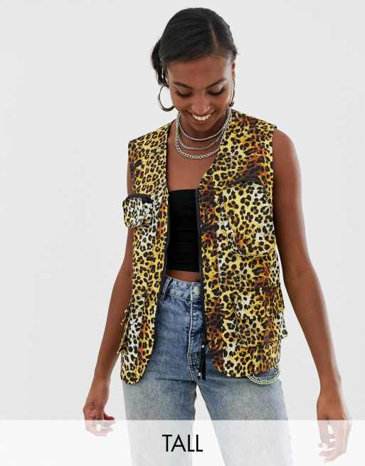 Leopard print sleeveless top sale