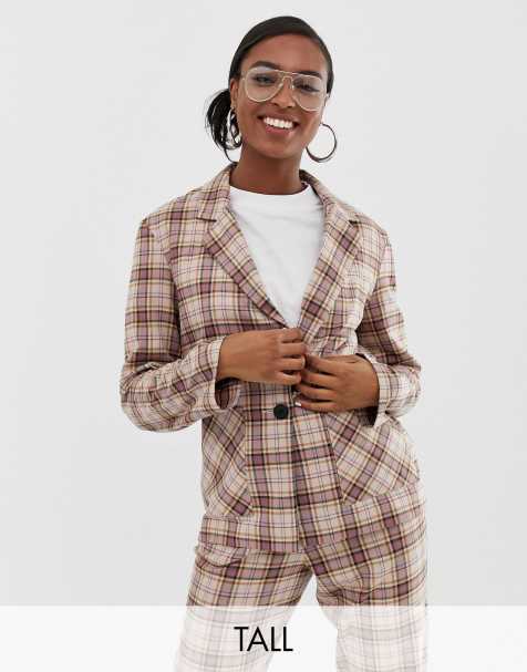 COLLUSION Tall soft check blazer