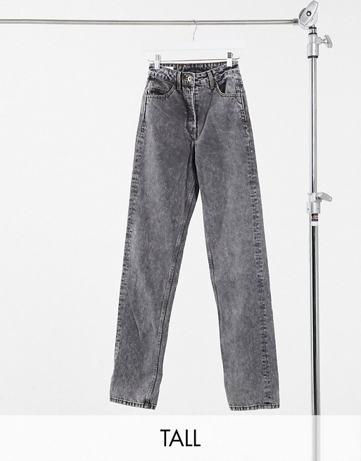 COLLUSION Tall straight leg jeans in washed black