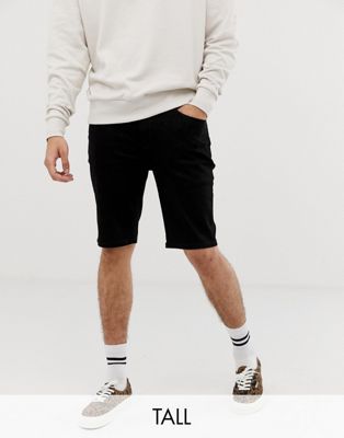 COLLUSION Tall – Svarta shorts med smal passform