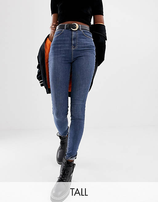 COLLUSION Tall x001 skinny jeans in mid wash blue