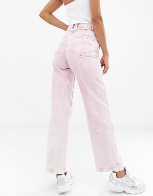 pink straight jeans