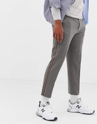 COLLUSION tapered check pants with side stripe | ASOS