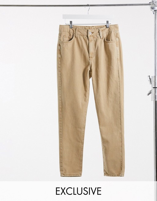COLLUSION x003 tapered jeans in tan