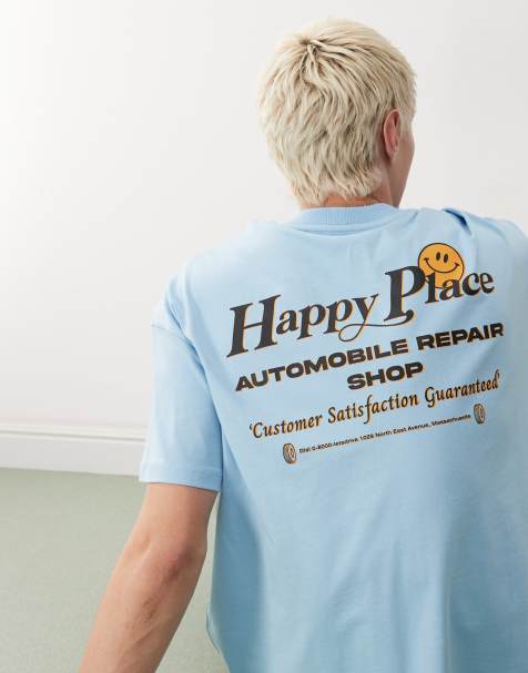 COLLUSION tee with smile print in blue - view 1