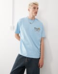 [Collusion] COLLUSION tee with smile print in blue M BLUE