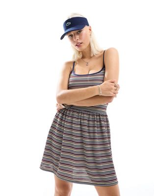 tennis mini dress in stripe-Multi
