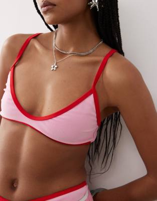 Collusion Terrycloth Scoop Neck Bikini Top