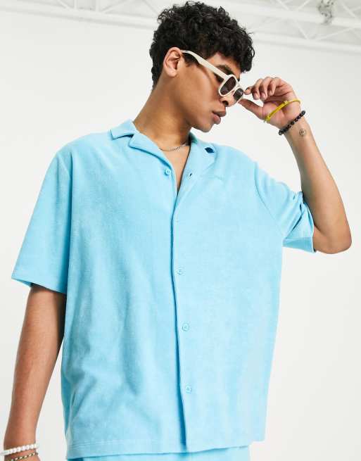 Terrycloth-Jersey, light blue