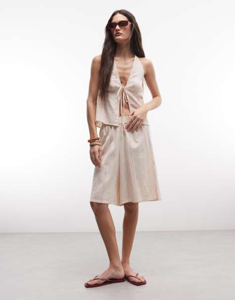 COLLUSION textured beach striped set in neutral - view 1
