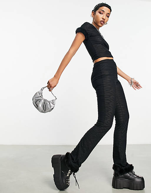 https://images.asos-media.com/products/collusion-textured-flare-pants-with-faux-fur-trim-in-black/203640119-4?$n_640w$&wid=513&fit=constrain