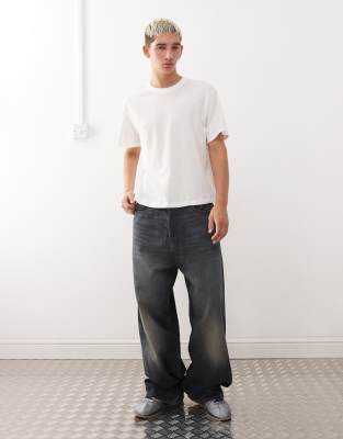 Collusion Textured Slim Tee In White