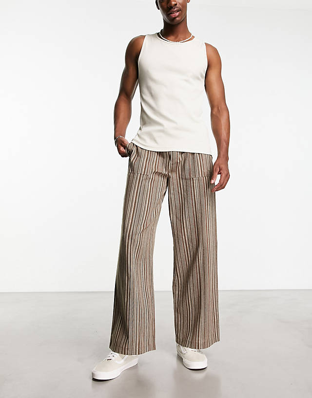 Collusion - textured trouser in brown