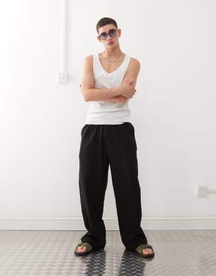 Collusion Textured Woven Pants In Black