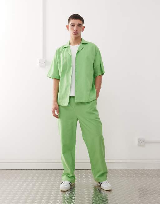 COLLUSION textured woven shirt in green, 4 of 4