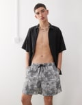[Collusion] COLLUSION tie-dye swim shorts in grey S GREY