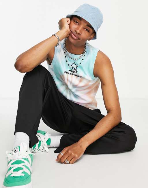 COLLUSION tie dye tank top with print, 4 of 4