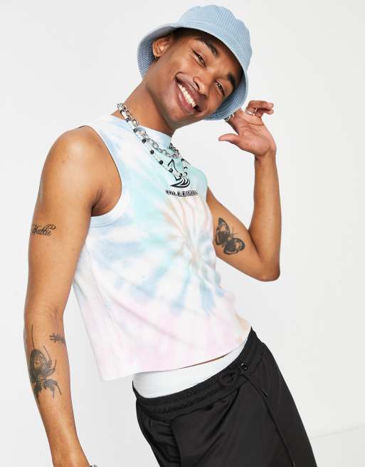 COLLUSION tie dye vest with print, 3 of 4