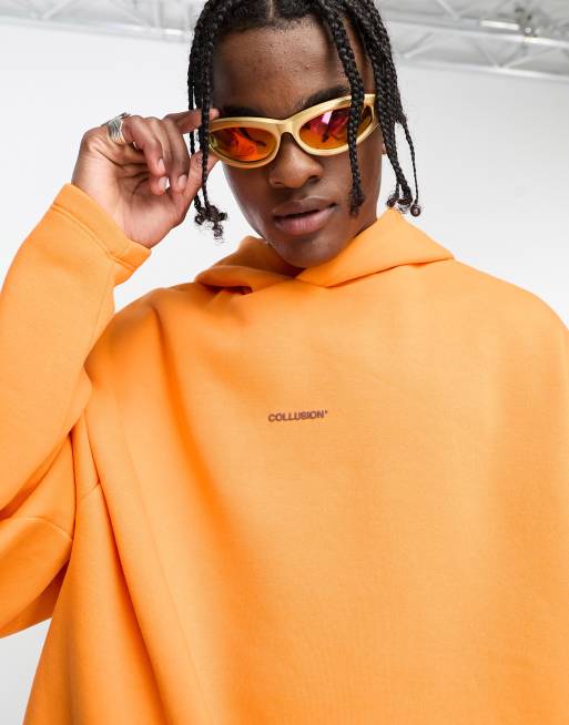 Neon orange oversized cheap hoodie