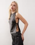 [Collusion] COLLUSION tie side top in black-Grey L BLACK