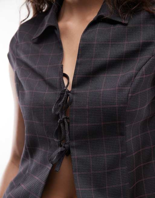 COLLUSION tie up shirt co-ord, 4 of 4