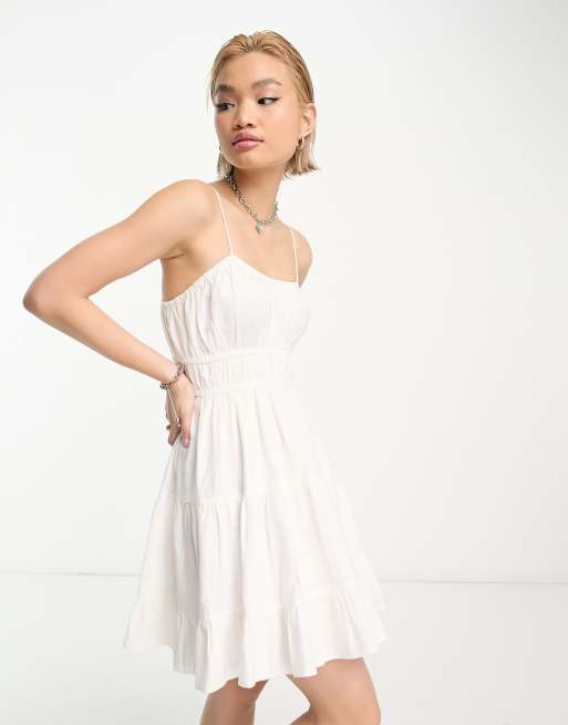 Asos white 2025 tiered dress