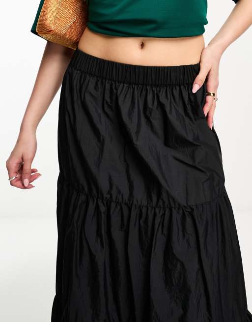 Max studio outlet tiered maxi skirt