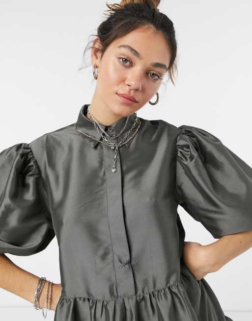 Grey on sale taffeta dress