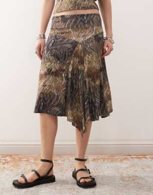 Shop Collusion Animal Print Skirt-multi
