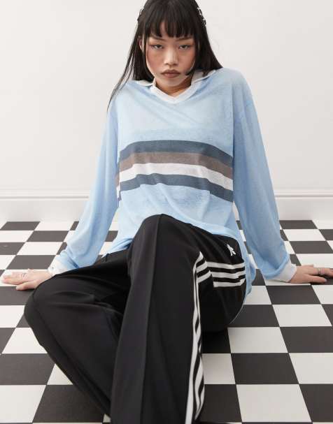 COLLUSION tissue mesh washed sports rugby top in blue - view 1